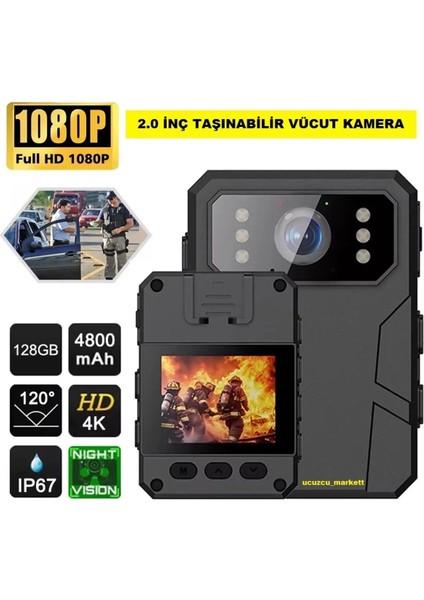 2.0 Inç Taşınabilir Vücut Kamera