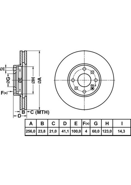 50134 Fren Diski Ön Astra G 98- Havalı 256MM