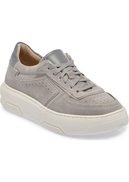Gri Hakiki Nubuk Deri Kadın Sneaker - K24I1AY67493-A40