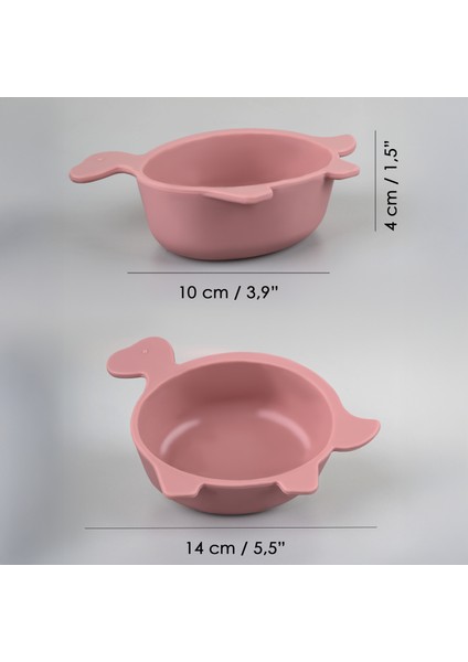 Kaplumbağa Figürlü Silikon Bebek Mama Kasesi - Şekilli Bebek Beslenme Kasesi - Pembe fırsatları