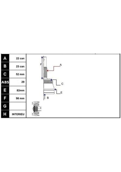 Ecofıx KRL1451ECF Aks Kafası Corsa C -Combo 01-1,7cdtımerıva 03- 1,3cdtı Dıs Absli (Y17DT Z 1,3dt)Içten Segmanlı