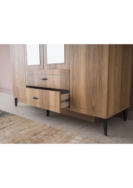 Hazar 4 Kapılı Aynalı Gardırop Elbise Dolabı 160 x 55 x 200 cm