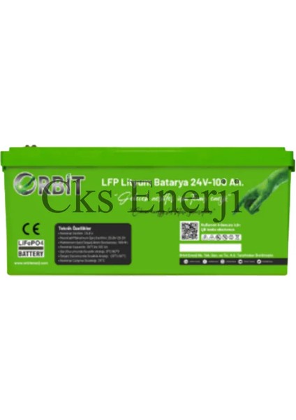 Orbit 24V 100AH Kasa Tipi Lityum Akü Lifepo4 Batarya Abs Kasa