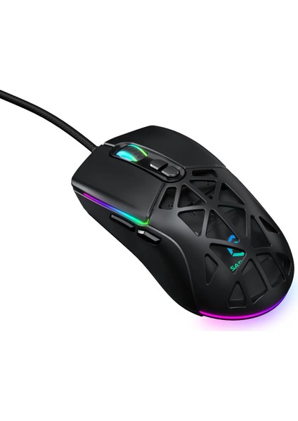 Rgb 7 Tuşlu 12.800DPI Makrolu Yazılım App Destekli Değiştirilebilir Başlıklı Gaming Oyuncu Mouse