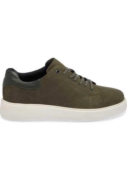 Yeşil Hakiki Nubuk Deri Erkek Sneaker - E24I1AY56902-G98