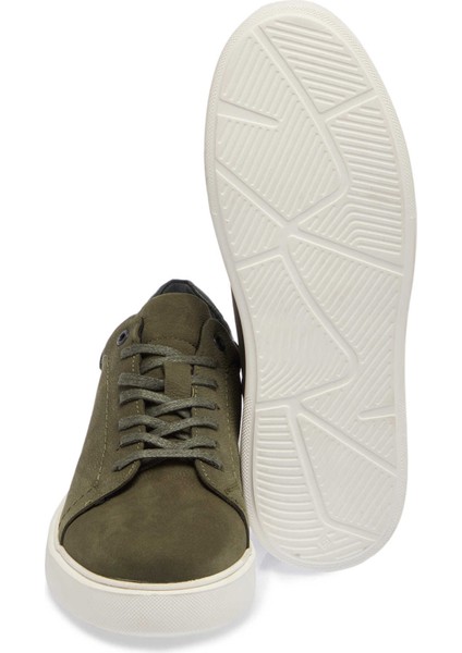 Yeşil Hakiki Nubuk Deri Erkek Sneaker - E24I1AY56902-G98