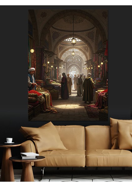 Osmanlı Kapalıçarşı’da Işık ve Gölge Dekoratif Kanvas - Mdf Ahşap Tablo fiyatları