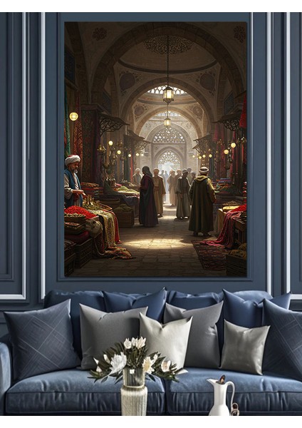Osmanlı Kapalıçarşı’da Işık ve Gölge Dekoratif Kanvas - Mdf Ahşap Tablo modelleri