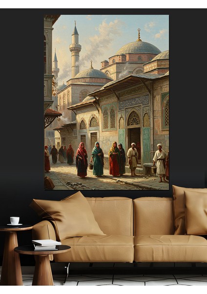 Osmanlı Caminin Önünde Tarih Akıyor Dekoratif Kanvas - Mdf Ahşap Tablo fiyatları