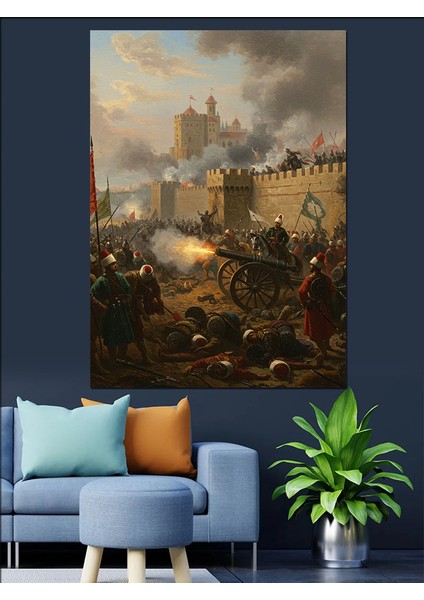 Osmanlı Top Sesleriyle Gelen Fetih Dekoratif Kanvas - Mdf Ahşap Tablo fiyatları