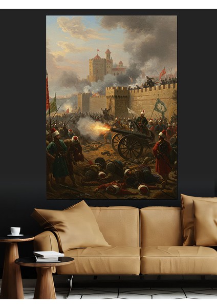 Osmanlı Top Sesleriyle Gelen Fetih Dekoratif Kanvas - Mdf Ahşap Tablo modelleri