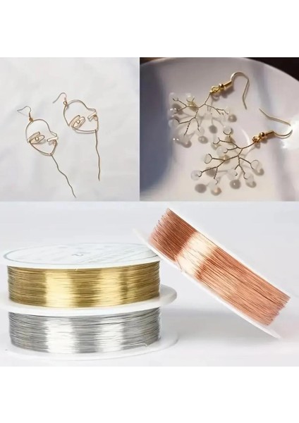 0,30 Mm Boncuk Dizme Teli El Yapımı Stil Ve Şekillendirme Teli Dıy Takı Ve Mücevher Teli Altın Renk modelleri