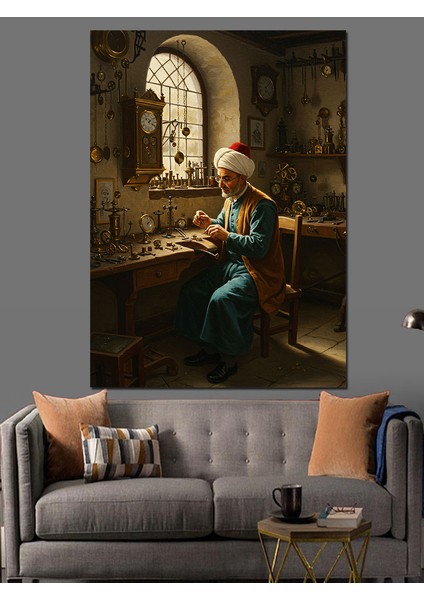 Osmanlı Saat Tamircisi Dekoratif Kanvas - Mdf Ahşap Tablo modelleri