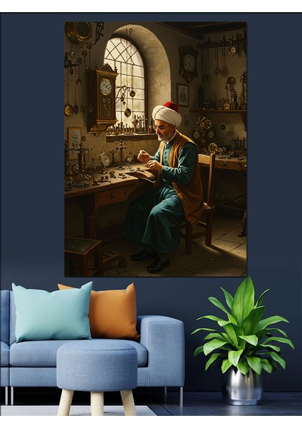 Osmanlı Saat Tamircisi Dekoratif Kanvas - Mdf Ahşap Tablo fırsatları