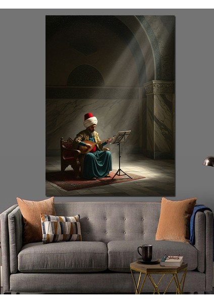 Osmanlı Işık Altında Saz Ezgisi Dekoratif Kanvas - Mdf Ahşap Tablo modelleri