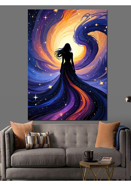 Galaksinin Içinden Doğan Kadın Dekoratif Kanvas - Mdf Ahşap Tablo fiyatları