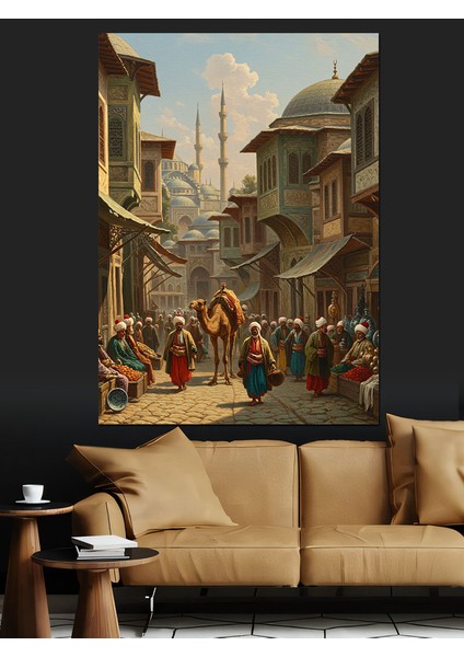 Osmanlı Taş Sokaklarda Hayat Akışı Dekoratif Kanvas - Mdf Ahşap Tablo fiyatları