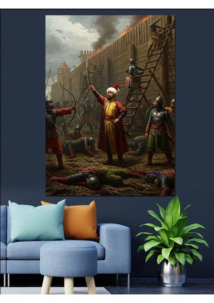 Surlarda Osmanlı Zafer Çığlığı Dekoratif Kanvas - Mdf Ahşap Tablo fiyatları