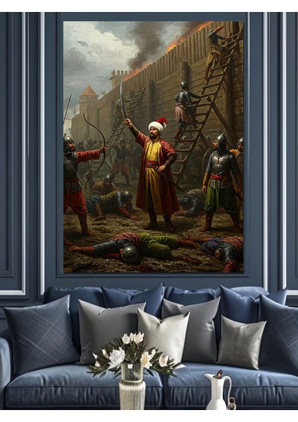 Surlarda Osmanlı Zafer Çığlığı Dekoratif Kanvas - Mdf Ahşap Tablo fırsatları