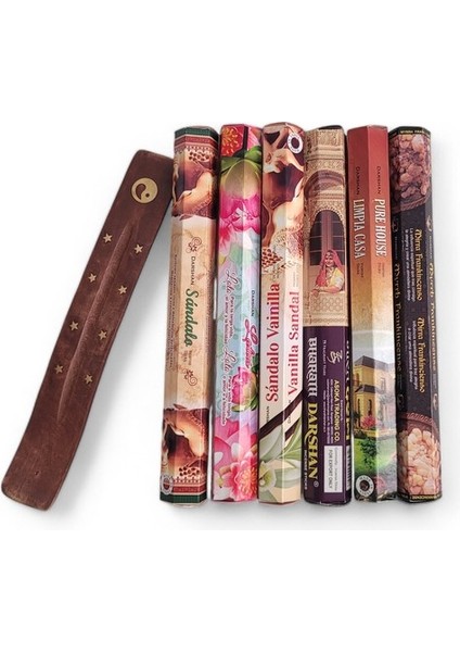 Sandalo, Lotus, Sandalo Vanillia, Bharath, Pure House, Myrrh Hediyeli 6X20 Tütsü