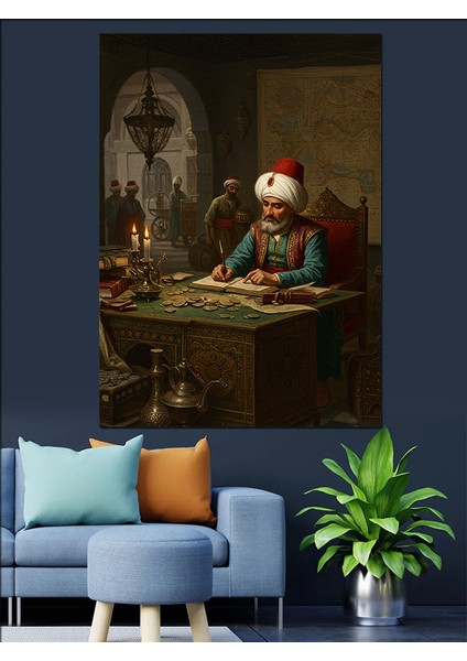 Osmanlı Haritalarla Geçmişe Yolculuk Başlar Dekoratif Kanvas - Mdf Ahşap Tablo