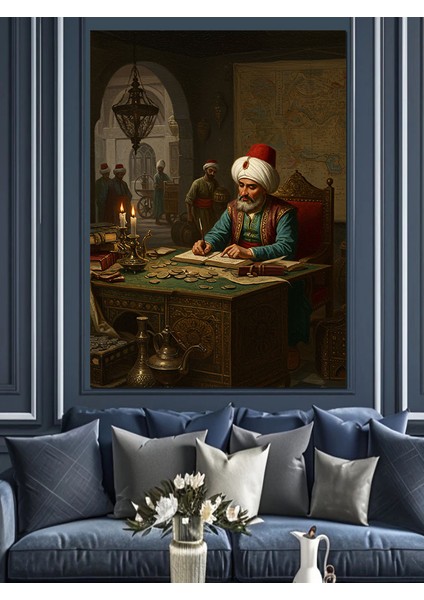 Osmanlı Haritalarla Geçmişe Yolculuk Başlar Dekoratif Kanvas - Mdf Ahşap Tablo modelleri