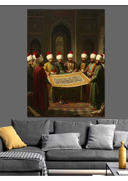 Osmanlı Hat Sanatı Dekoratif Kanvas - Mdf Ahşap Tablo