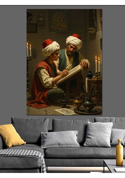Osmanlı Minyatürde Bilimin Altın Çağı Dekoratif Kanvas - Mdf Ahşap Tablo fiyatları