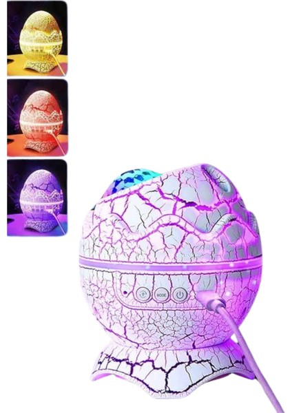 Yumurta Şeklinde Su Dalgalı Bluetooth Speaker Lamba Renkli Şarjlı