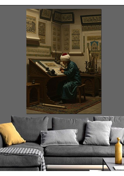 Osmanlı Bilgelikle Yazılan Sessiz Kitap Dekoratif Kanvas - Mdf Ahşap Tablo fiyatları