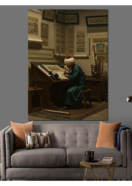 Osmanlı Bilgelikle Yazılan Sessiz Kitap Dekoratif Kanvas - Mdf Ahşap Tablo modelleri