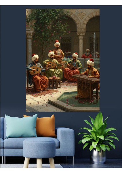 Müziğin Ritminde Osmanlı Gölgesi Dekoratif Kanvas - Mdf Ahşap Tablo fiyatları