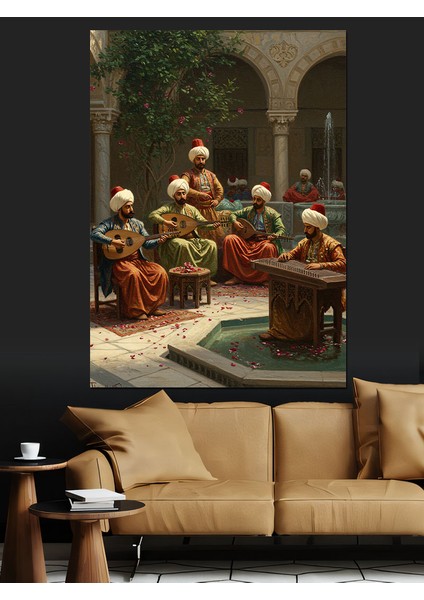 Müziğin Ritminde Osmanlı Gölgesi Dekoratif Kanvas - Mdf Ahşap Tablo modelleri