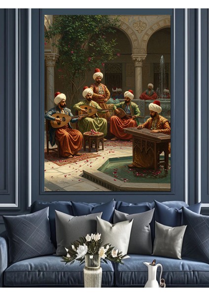 Müziğin Ritminde Osmanlı Gölgesi Dekoratif Kanvas - Mdf Ahşap Tablo fırsatları