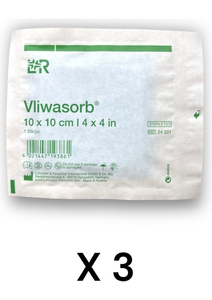 Vliwasorb Süper Emici Örtü 10 x 10 cm - Ref 24501 - 3 Adet
