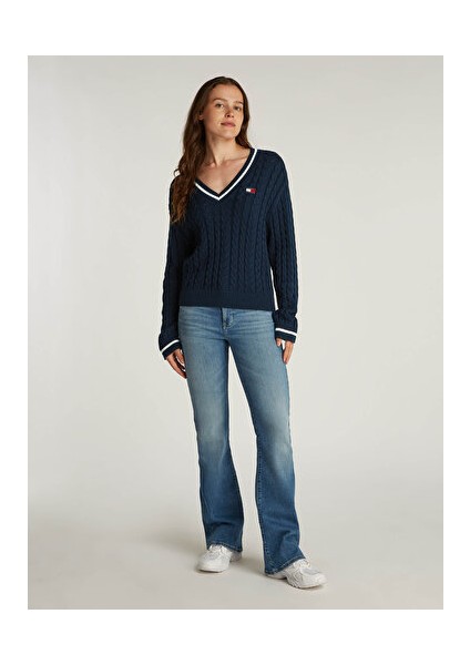 Tjw Badge Cable V-Neck Sweater fiyatları