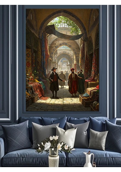 Osmanlı Kapalıçarşı’da Renkli Karşılama Dekoratif Kanvas - Mdf Ahşap Tablo fırsatları
