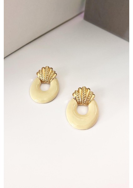 Kadın Mineli Gold Tokmak Küpe fırsatları