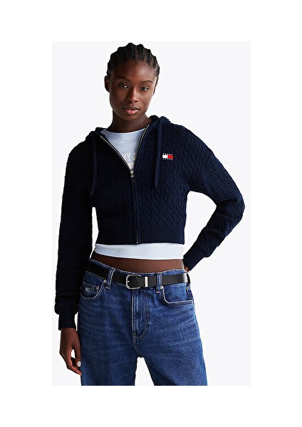 Tjw Badge Cabl Hood Cardıgan Ext