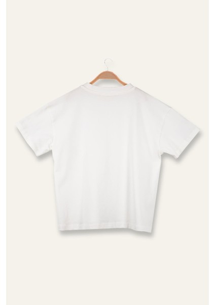 Unisex Çocuk Oversıze T-Shirt - Ekru fiyatları