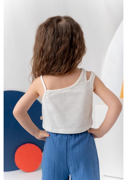 Kız Çocuk Crop Atlet - Ekru fiyatları