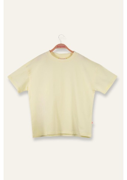 Unisex Çocuk Oversıze T-Shirt - Sarı