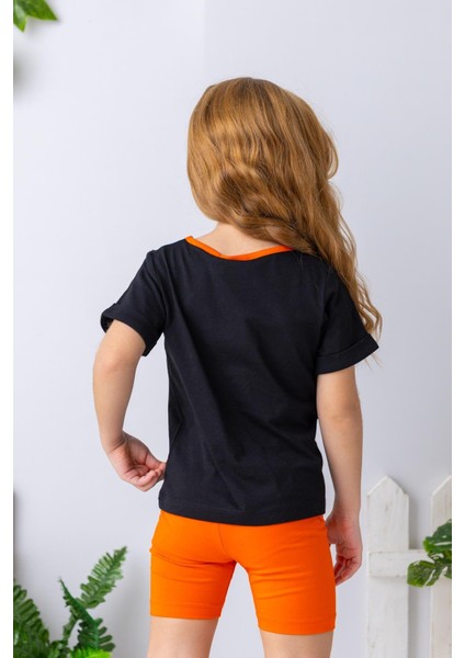 Kız Çocuk Çiçek Nakışlı T-Shirt - Siyah fiyatları
