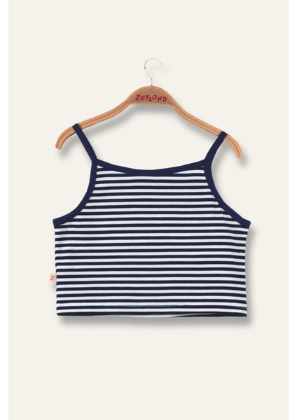 Kız Çocuk Crop Çizgili Atlet - Lacivert Çizgili fiyatları