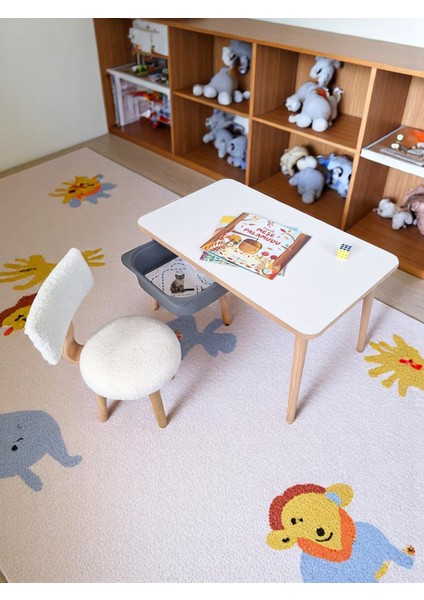 Maysa Ahşap Çocuk Masa Sandalye Takımı – 3-7 Yaş – Mdf Tabla, Teddy Kumaşlı – Renk Seçenekli fiyatları