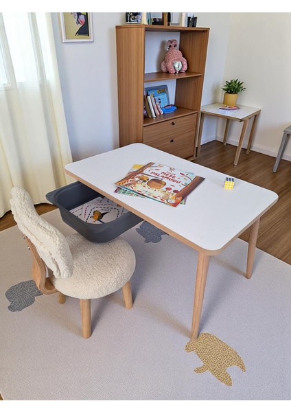 Maysa Ahşap Çocuk Masa Sandalye Takımı – 3-7 Yaş – Mdf Tabla, Teddy Kumaşlı – Renk Seçenekli fiyatları