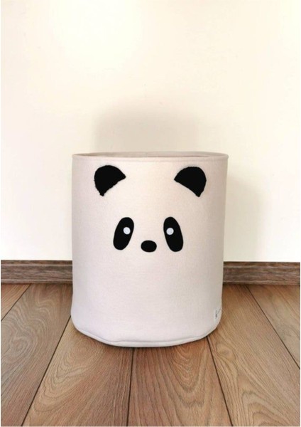 Panda Tasarımlı Bebek Çocuk Odası Montisori Oyuncak Kirli Sepeti