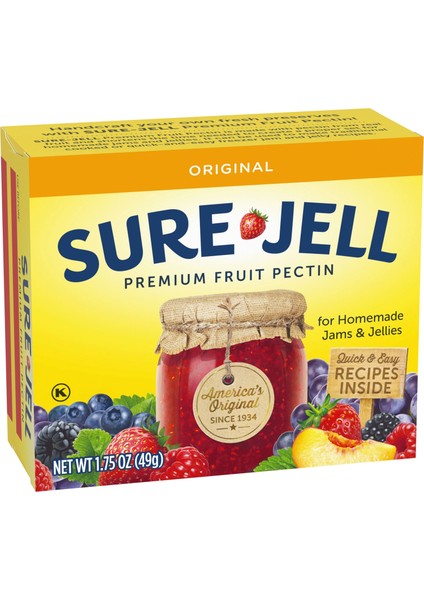 Orıgınal Sure Jell Premıum Fruıt Pectın For Homemade Jams&jellies 49 gr