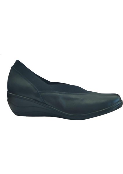 Extrafıt Geniş Kalıp Kadın Lastikli Dolgu Topuk Ayakkabı 7496-21