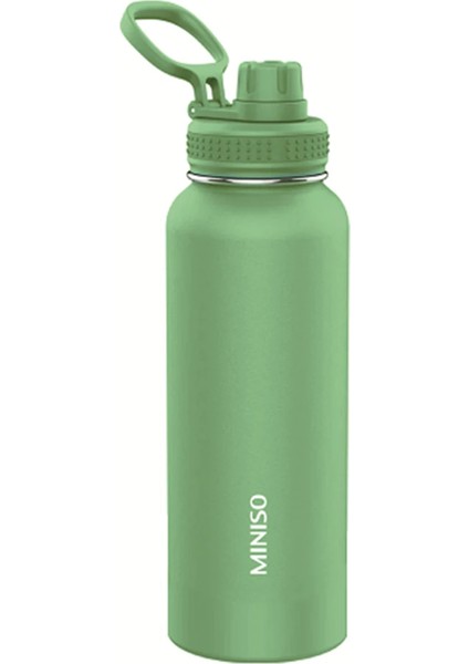 Klasik Tasarım Tutacaklı Suluk Sızdırmaz Kapaklı Çelik Su Kabı (1400ML) - Yeşil
